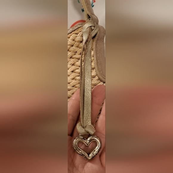 Vintage 90s Brighton Tan Jute Neutral Boho Casual Handbag Satchel Purse Bag - Picture 13 of 16